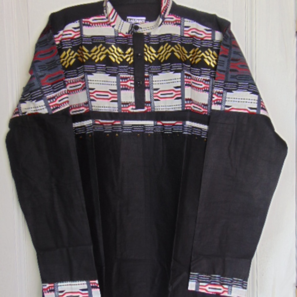 New Long sleeve Ankara Men' Shirt-sz 42